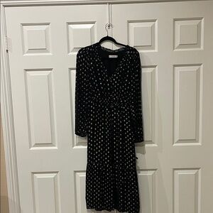 Elegant Black and shimmer Polka Dot Dress